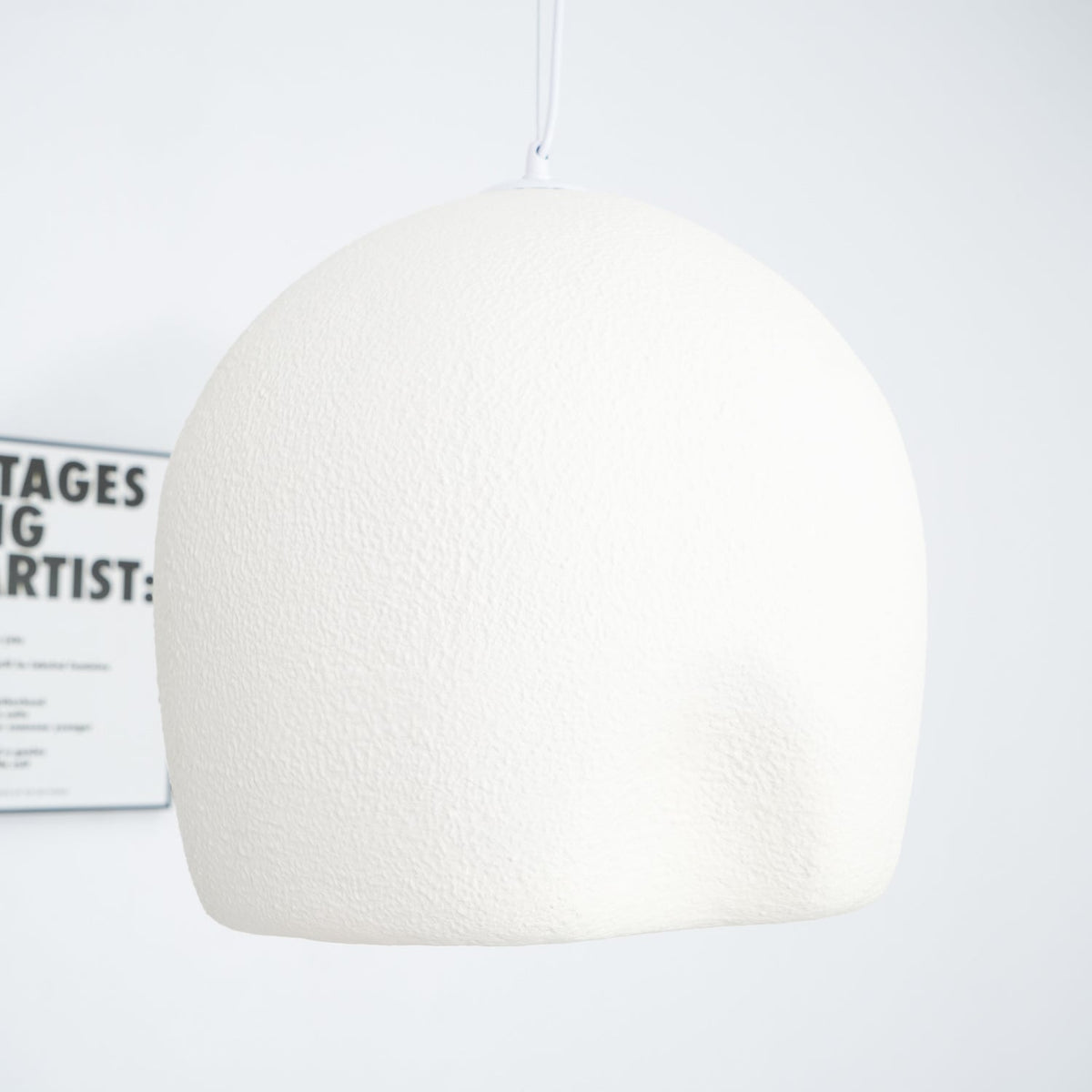 Nuo lampa wisząca z gipsu kulista kopuła styl wabi sabi