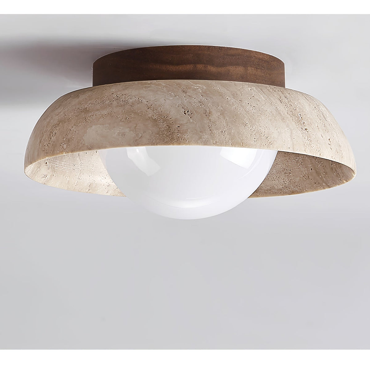 Anya Disc-kopuła Travertine lampa sufitowa
