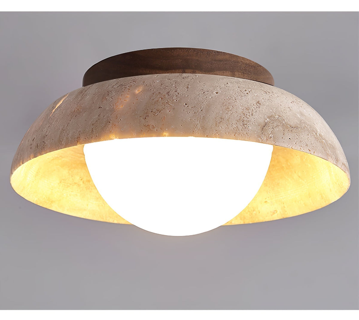 Anya Disc-kopuła Travertine lampa sufitowa