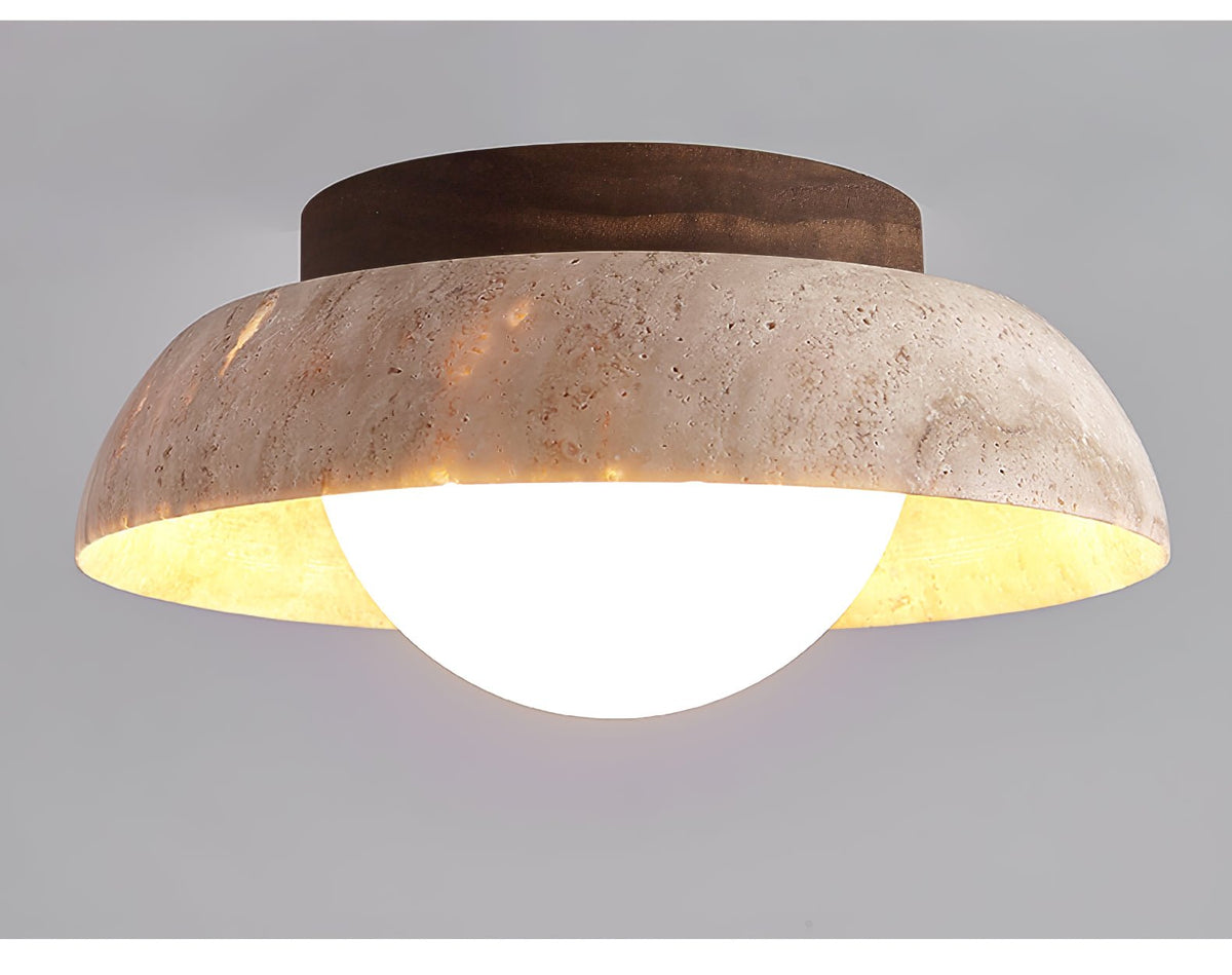Anya Disc-kopuła Travertine lampa sufitowa
