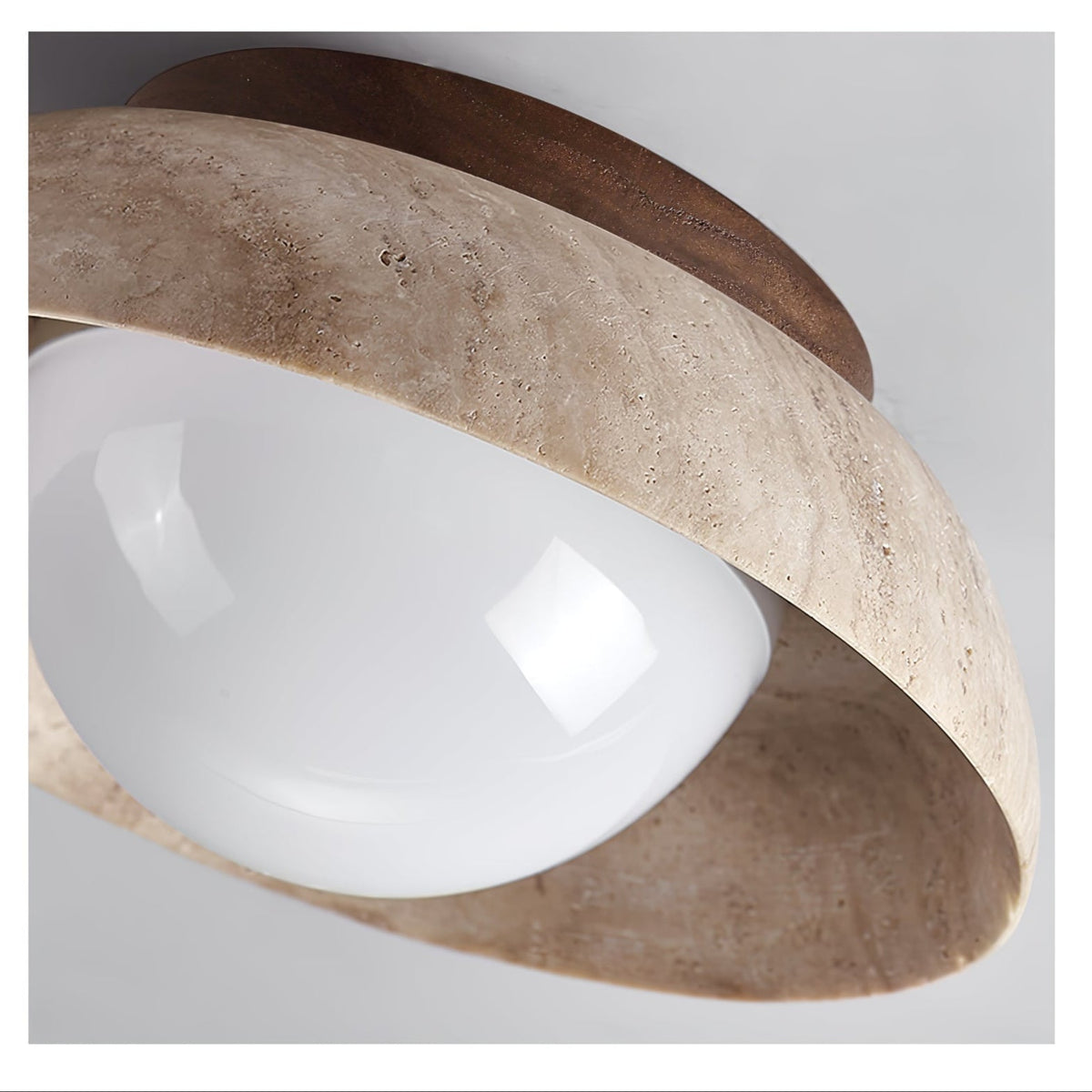 Anya Disc-kopuła Travertine lampa sufitowa