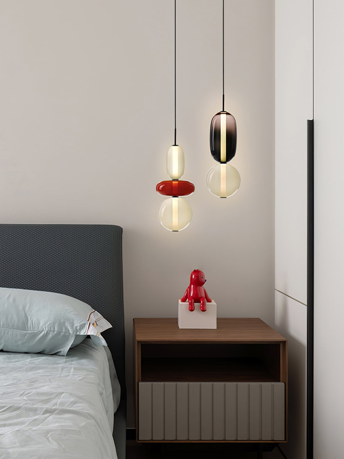 Daelen artystyczna lampa wisząca ze szkła i akrylu