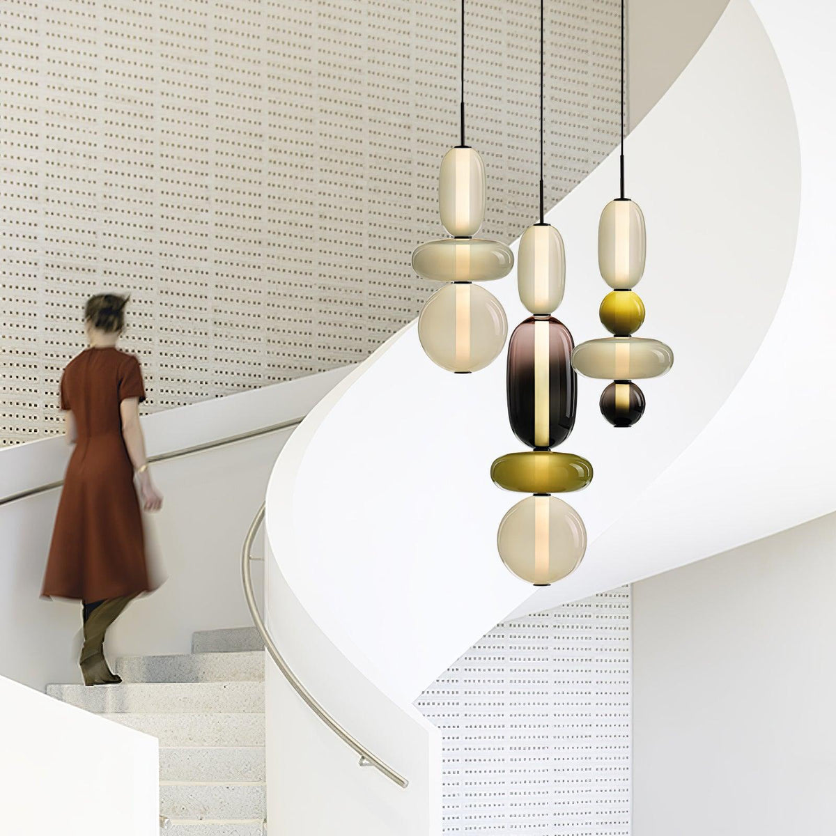 Daelen artystyczna lampa wisząca ze szkła i akrylu