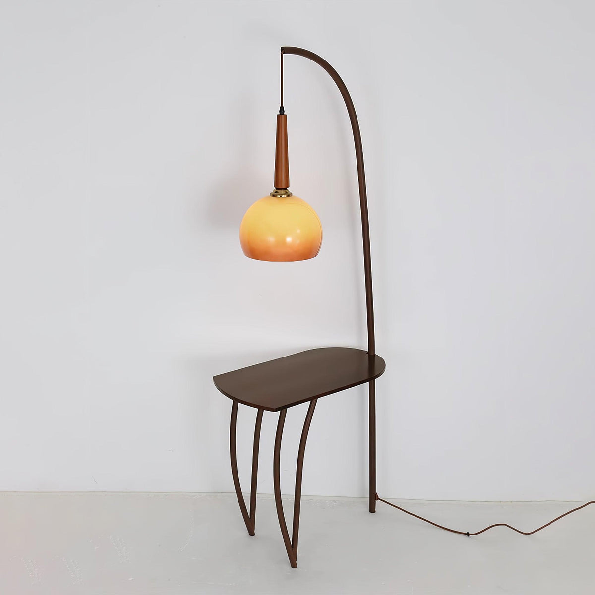 Fior nowoczesna lampa stojąca z drewna