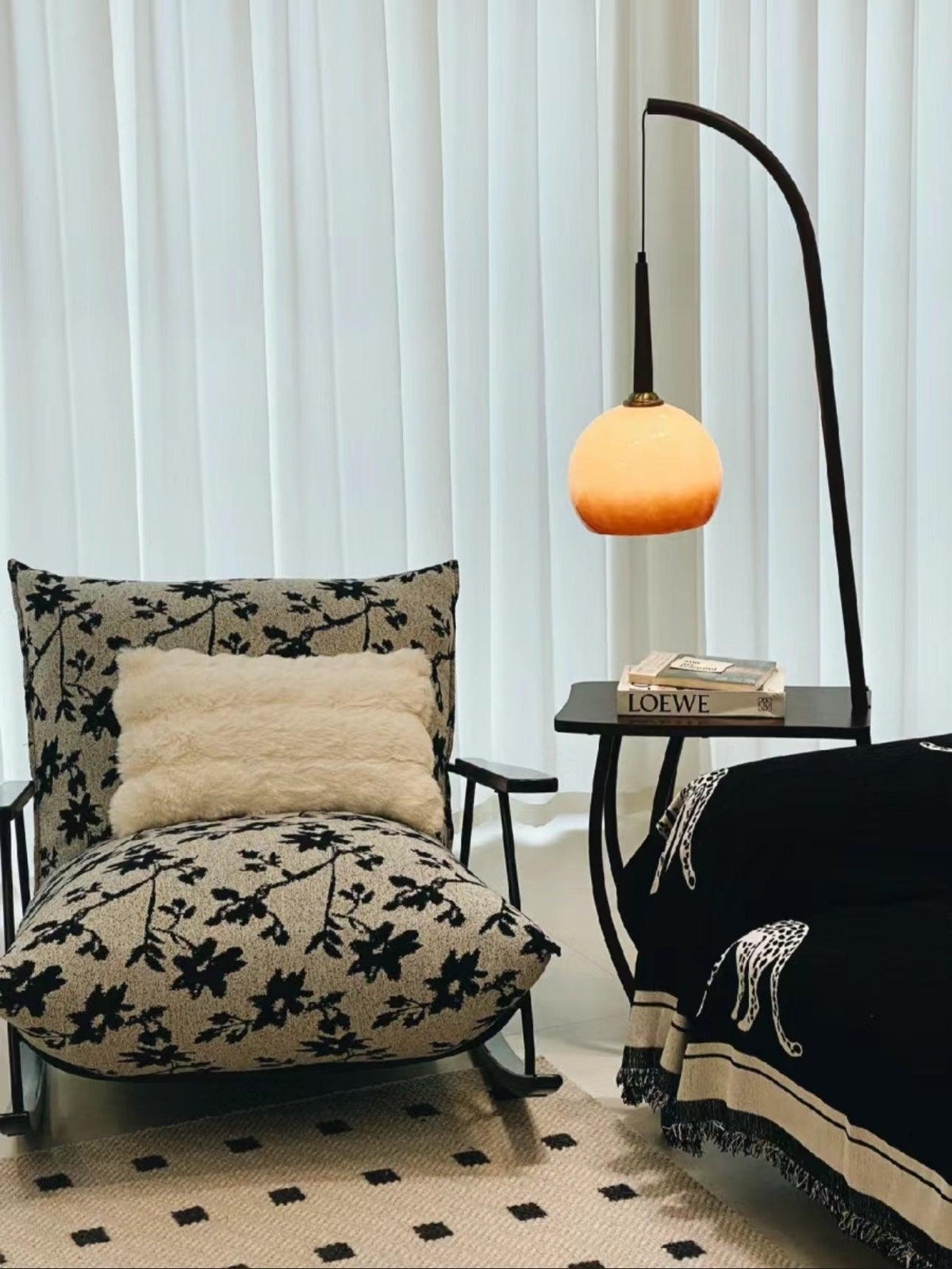 Fior nowoczesna lampa stojąca z drewna