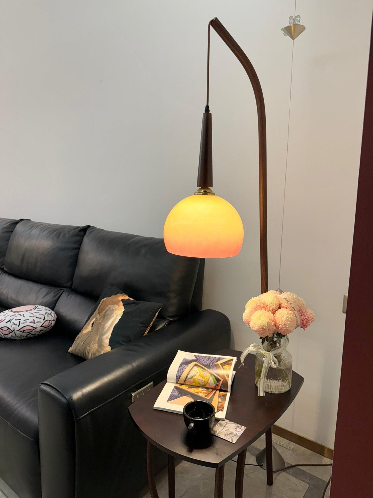 Fior nowoczesna lampa stojąca z drewna