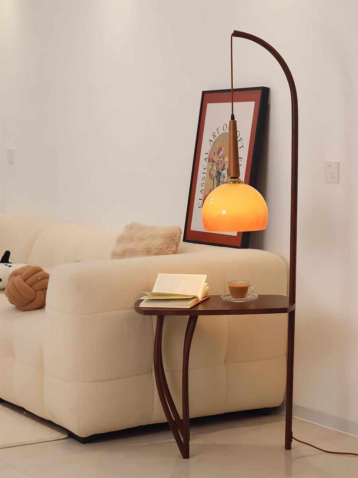 Fior nowoczesna lampa stojąca z drewna