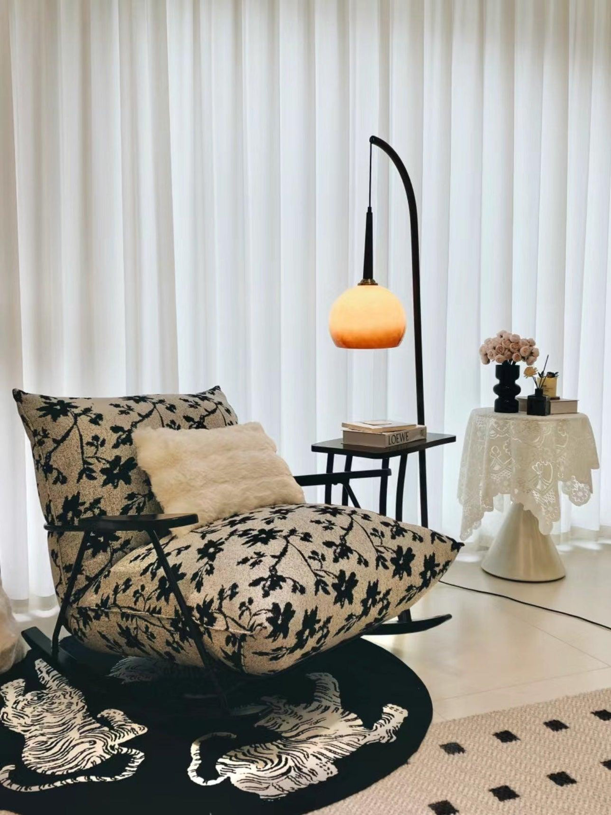 Fior nowoczesna lampa stojąca z drewna