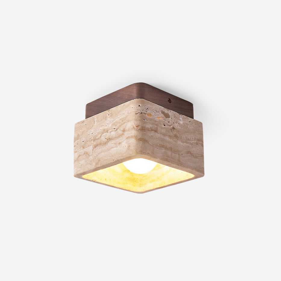 Cielum lampa sufitowa montowana bezpośrednio Travertyn kwadratowa ze szkła