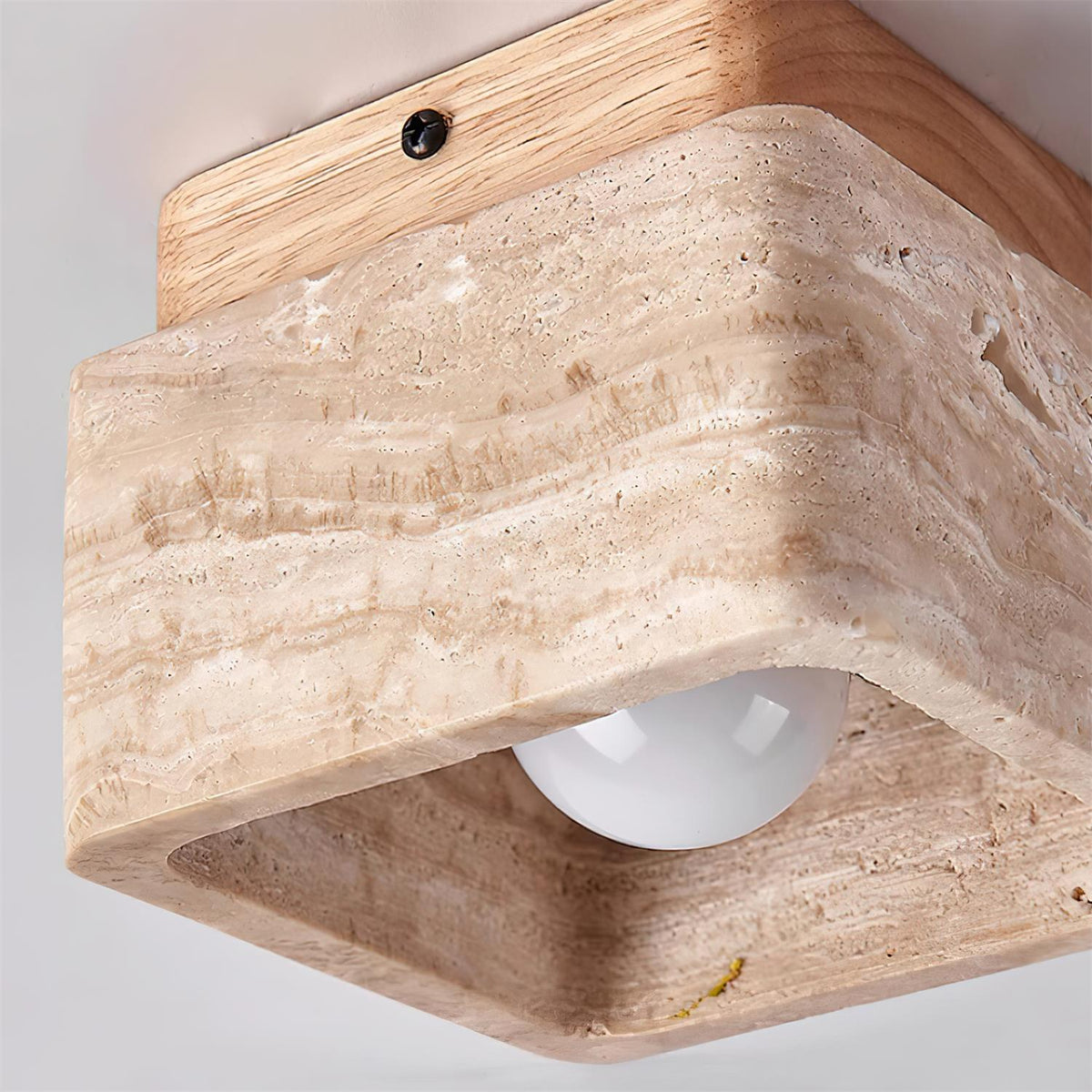 Cielum lampa sufitowa montowana bezpośrednio Travertyn kwadratowa ze szkła
