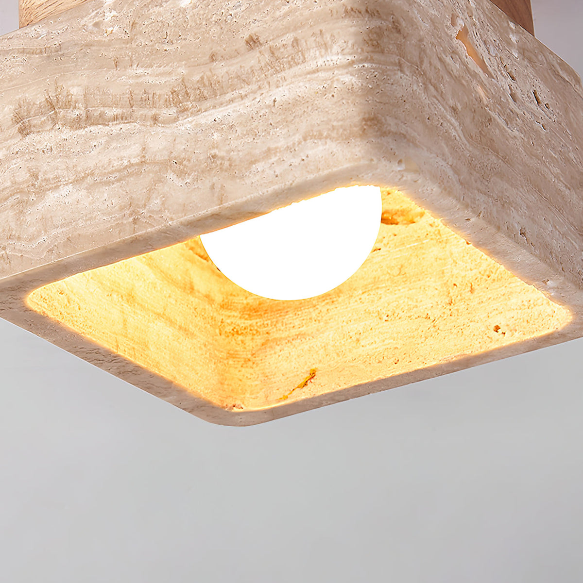 Cielum lampa sufitowa montowana bezpośrednio Travertyn kwadratowa ze szkła