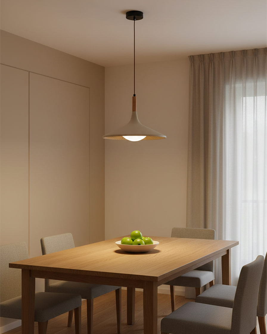 Lampa wisząca z drewna