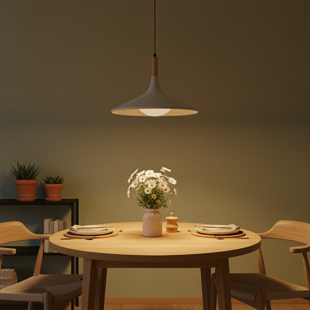 Lampa wisząca z drewna