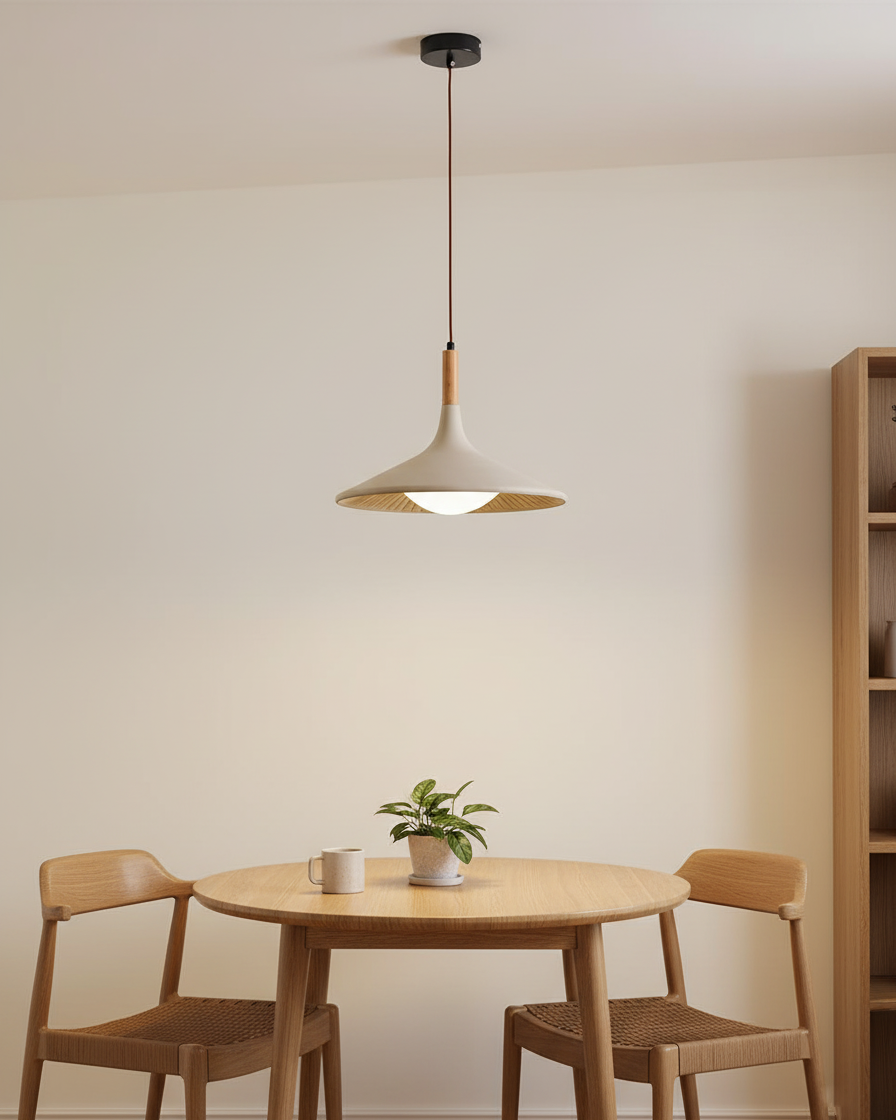 Lampa wisząca z drewna