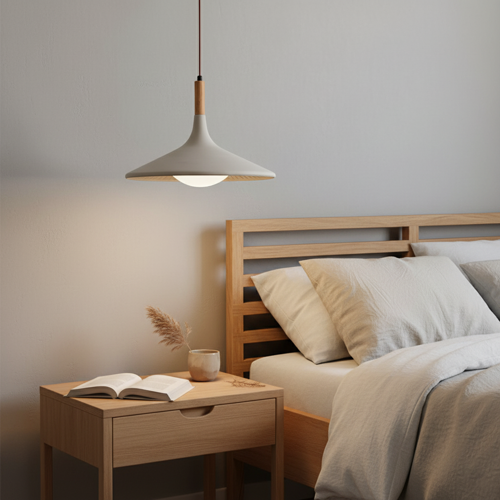 Lampa wisząca z drewna