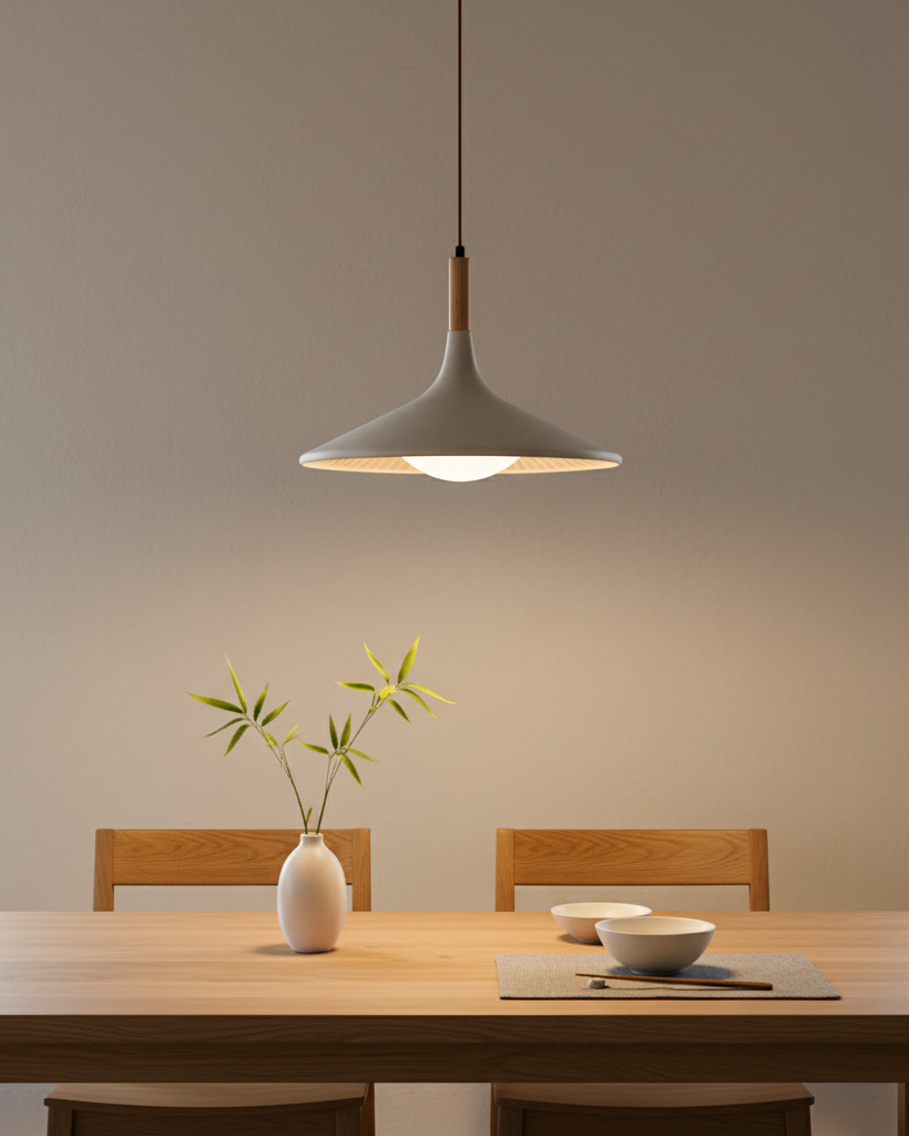 Lampa wisząca z drewna