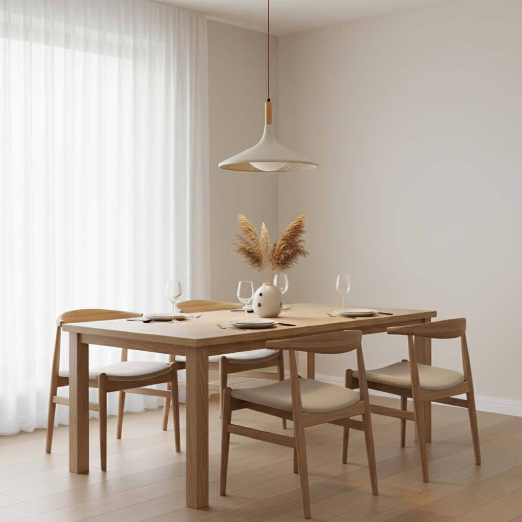 Lampa wisząca z drewna
