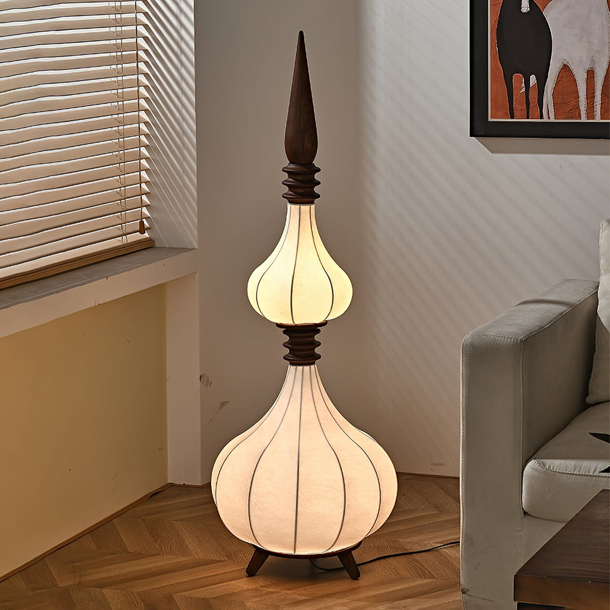 Cetalyra zewnętrzna lampa stojąca ze szkła