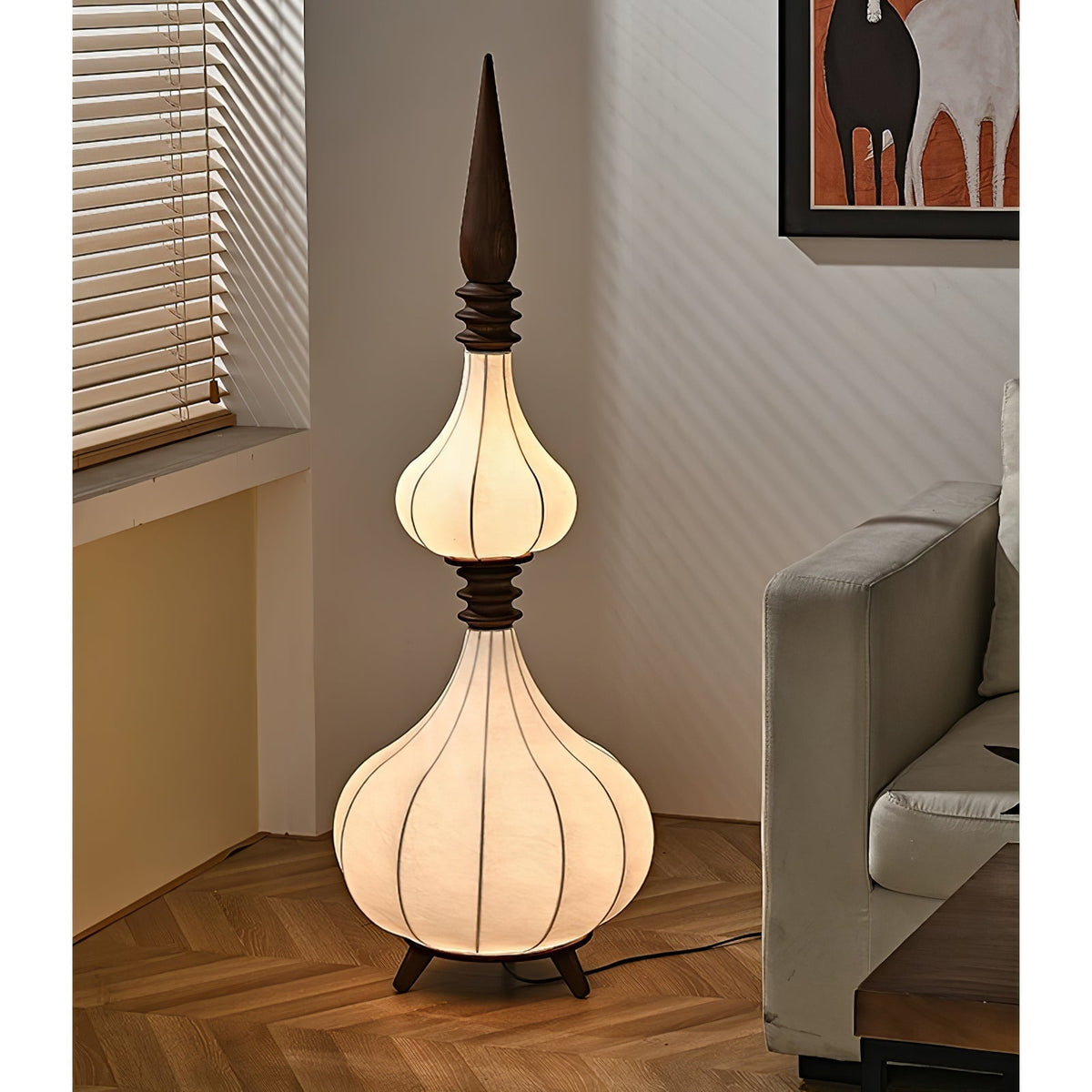 Cetalyra zewnętrzna lampa stojąca ze szkła