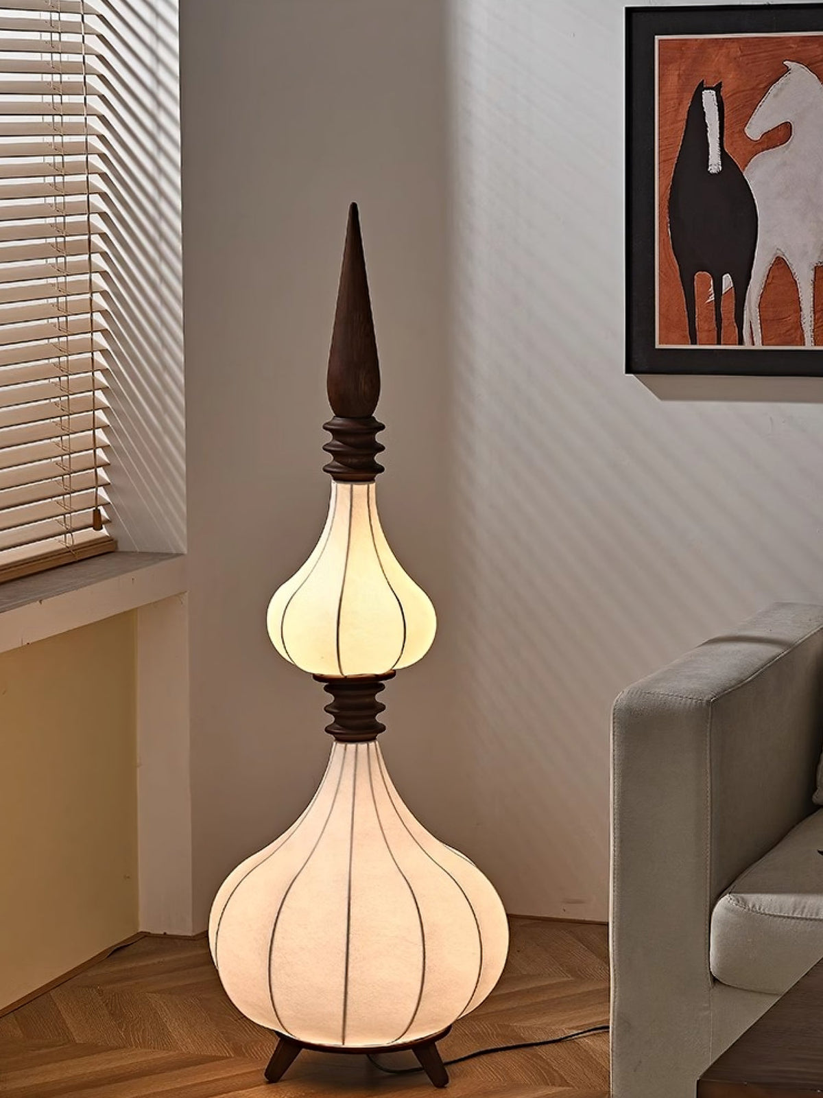 Cetalyra zewnętrzna lampa stojąca ze szkła