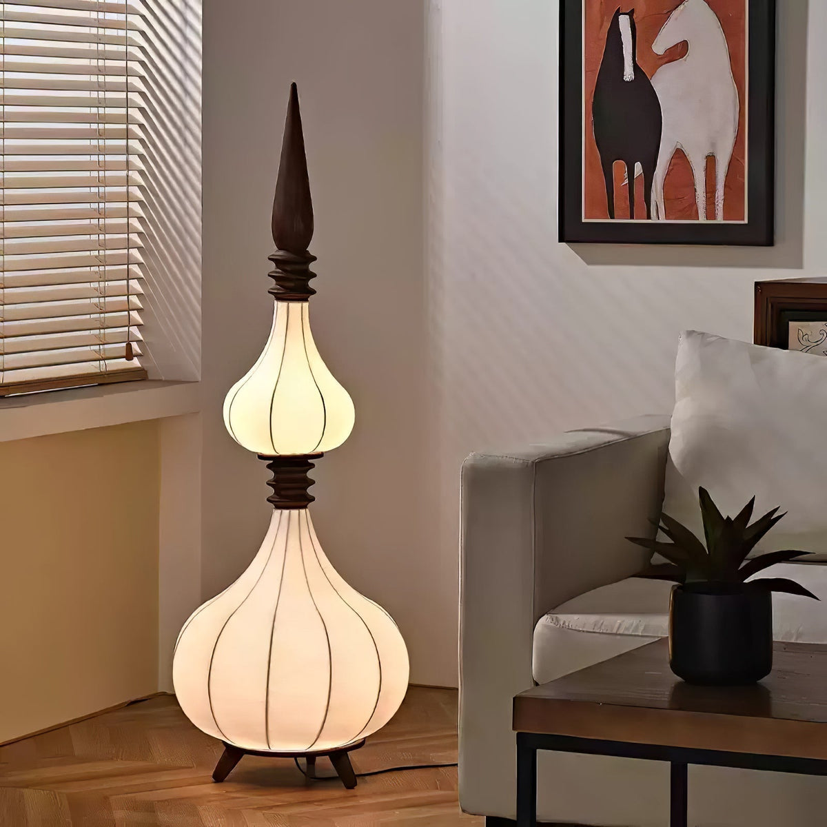 Cetalyra zewnętrzna lampa stojąca ze szkła
