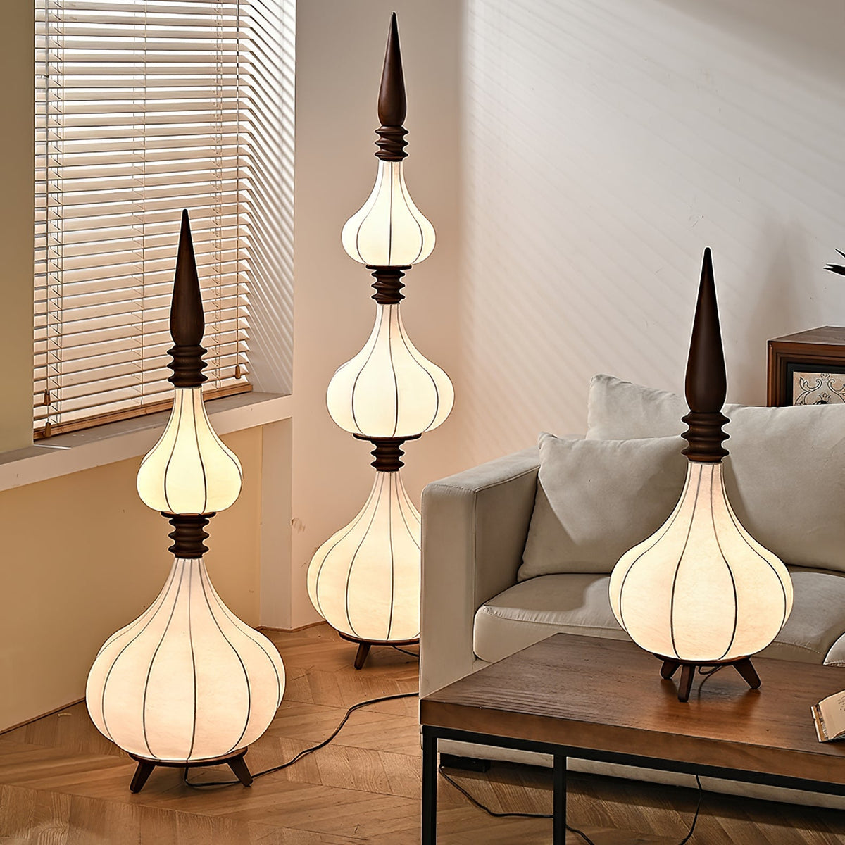 Cetalyra zewnętrzna lampa stojąca ze szkła