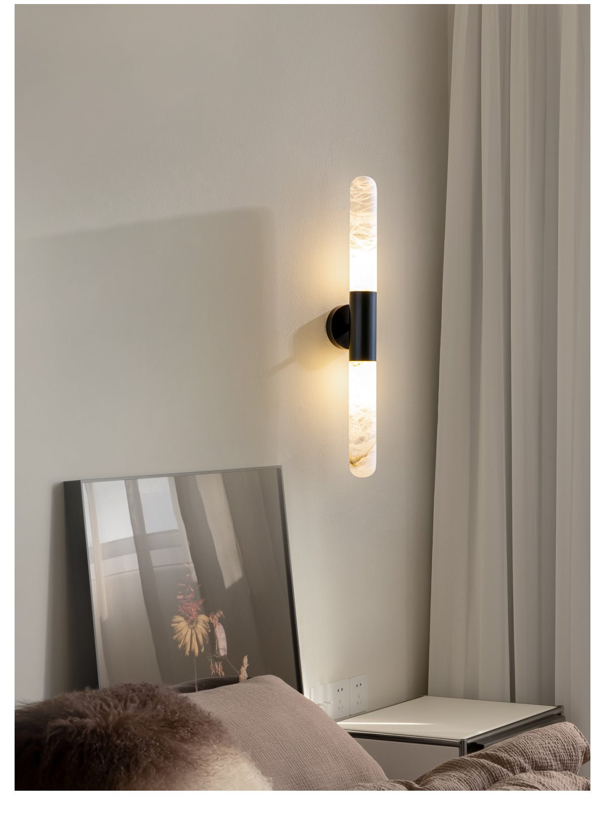 Evtalos Cylinder Alabaster kinkiet