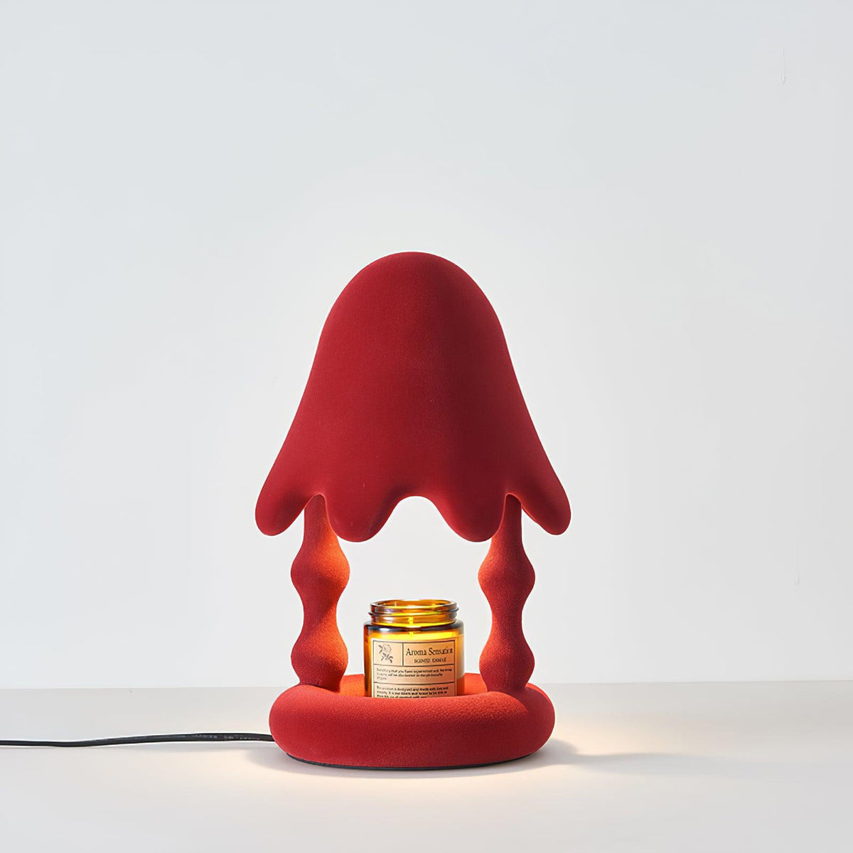 Lampa stołowa Alcariol z abstrakcyjnego ciała z żywicy pokrytej flockingiem