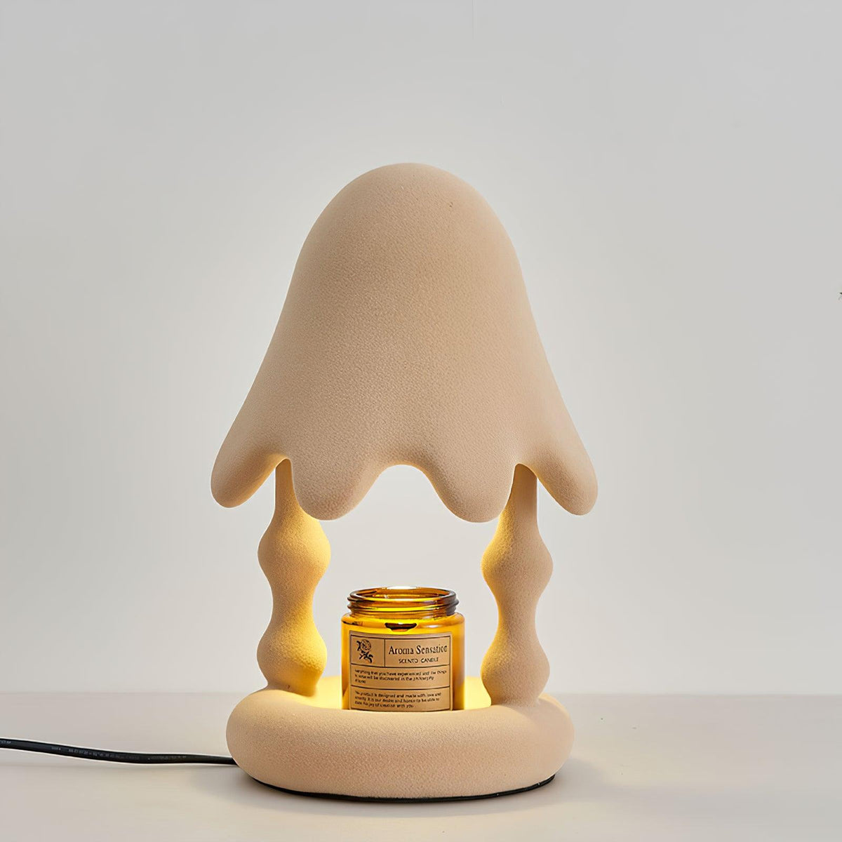 Lampa stołowa Alcariol z abstrakcyjnego ciała z żywicy pokrytej flockingiem