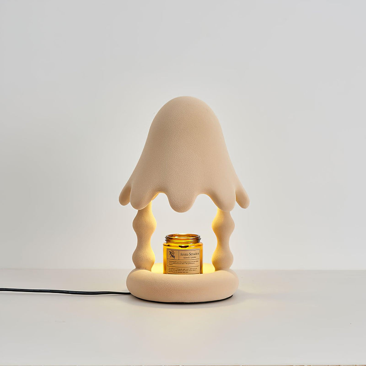 Lampa stołowa Alcariol z abstrakcyjnego ciała z żywicy pokrytej flockingiem