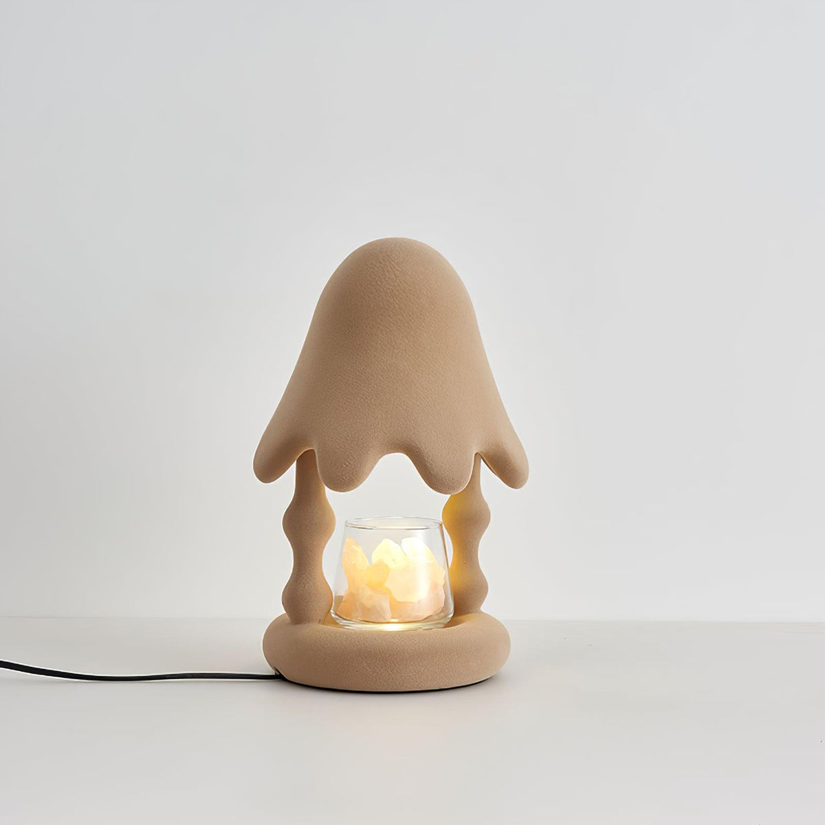 Lampa stołowa Alcariol z abstrakcyjnego ciała z żywicy pokrytej flockingiem