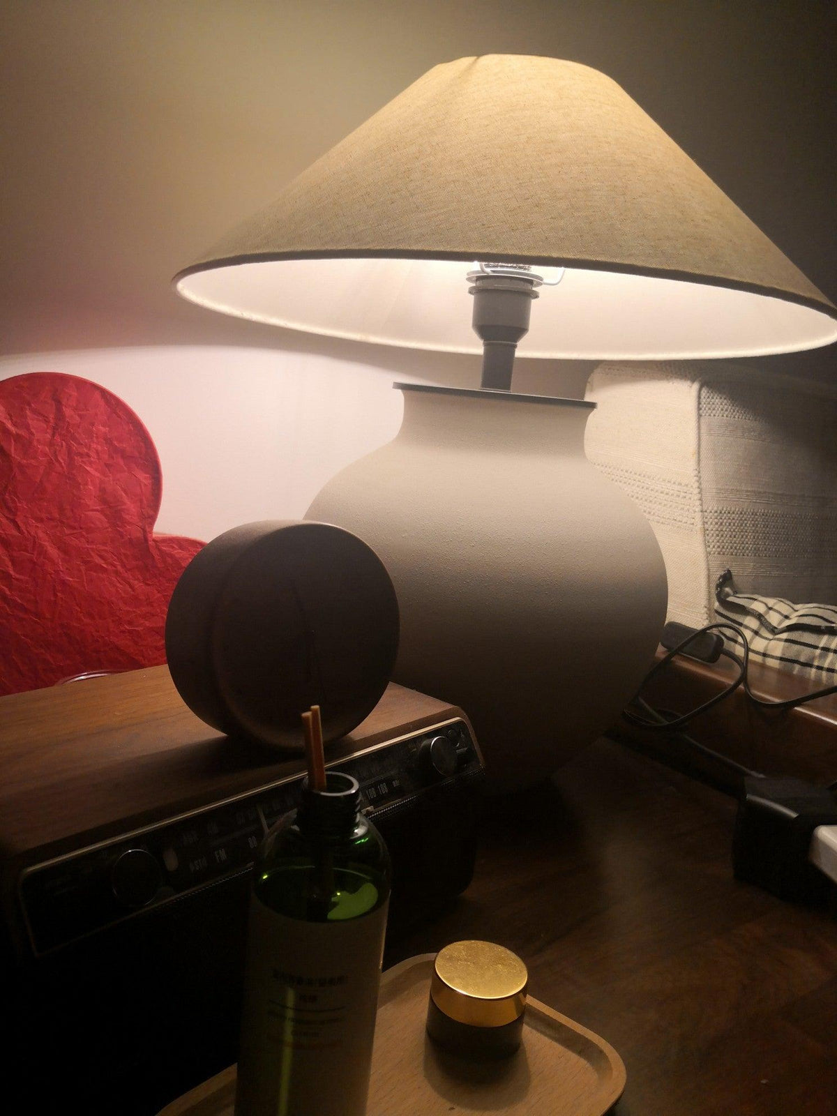 Lumian rustykalna lampa stołowa ze szkła ceramicznego