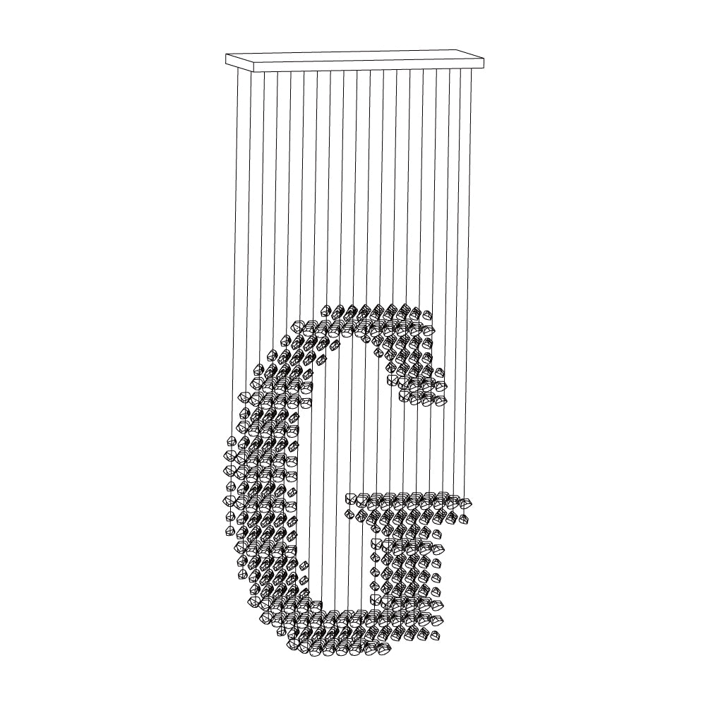 Seliian Charcoal Stone Sculptural żyrandol z literami od G do L