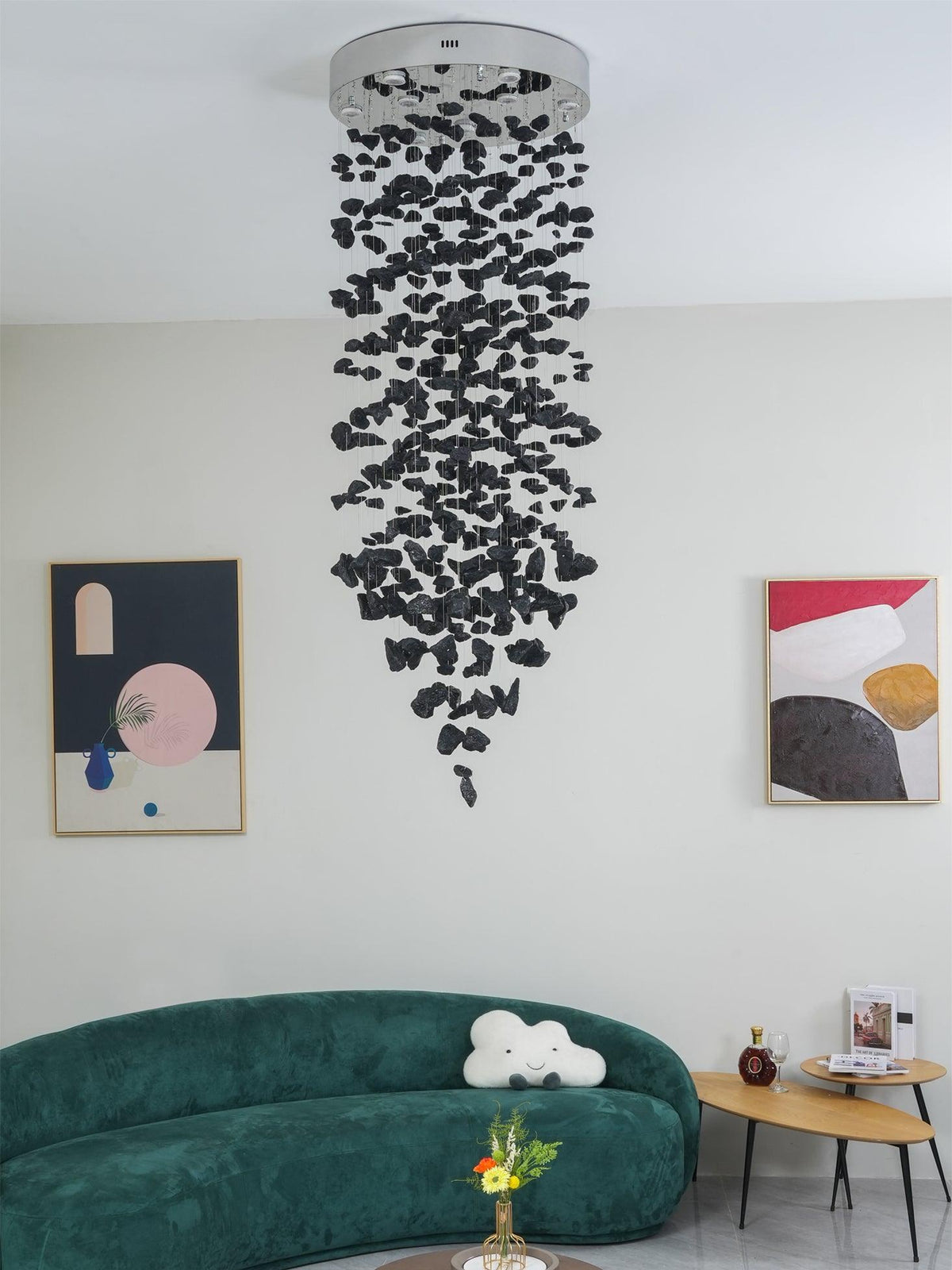 Marinelle Charcoal Stone Sculptural żyrandol liter M do R