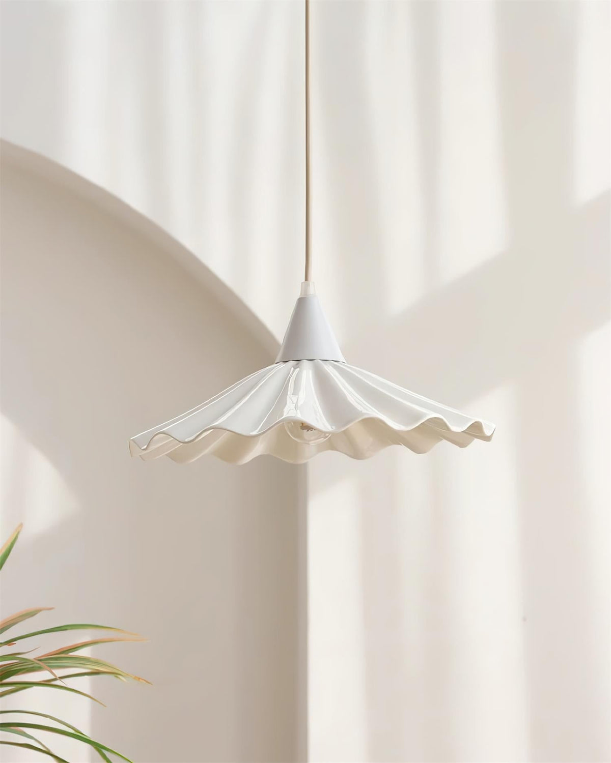 Zavo nowoczesna lampa wisząca z ceramiki w kolorze białym