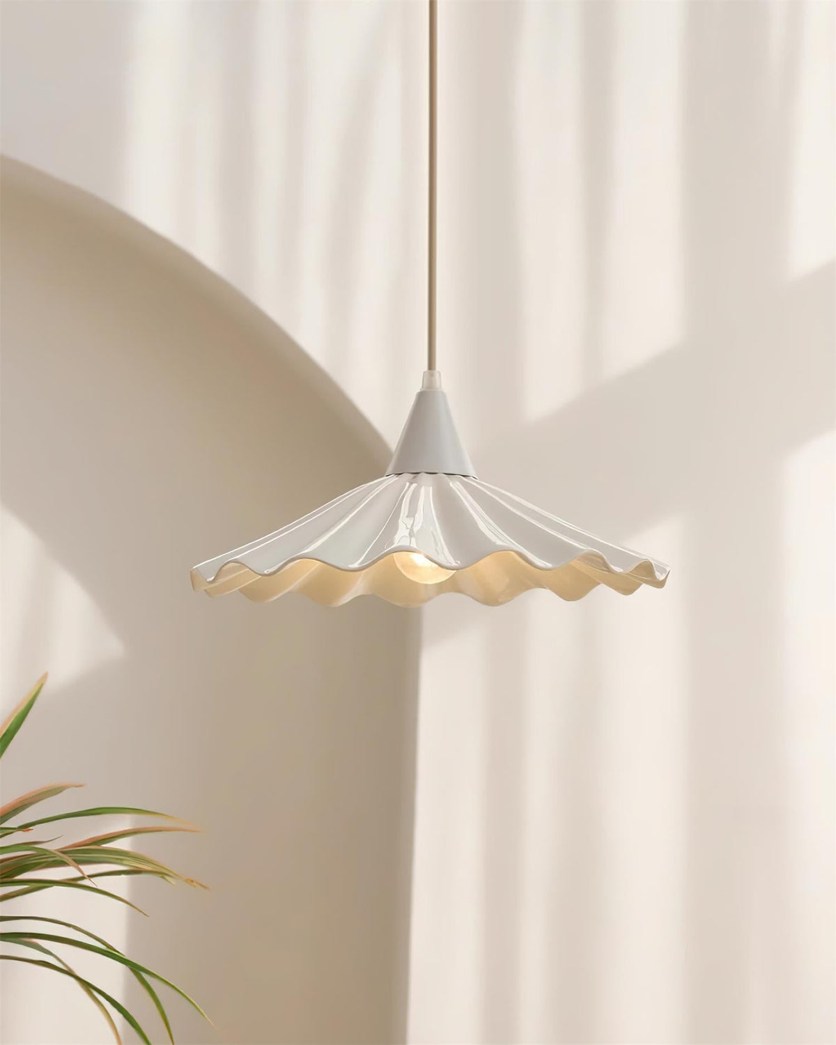 Zavo nowoczesna lampa wisząca z ceramiki w kolorze białym