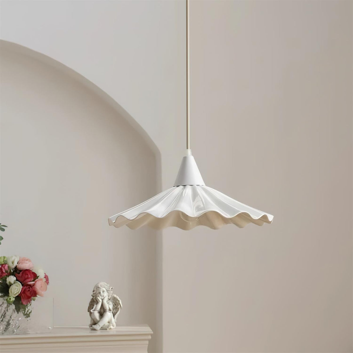 Zavo nowoczesna lampa wisząca z ceramiki w kolorze białym