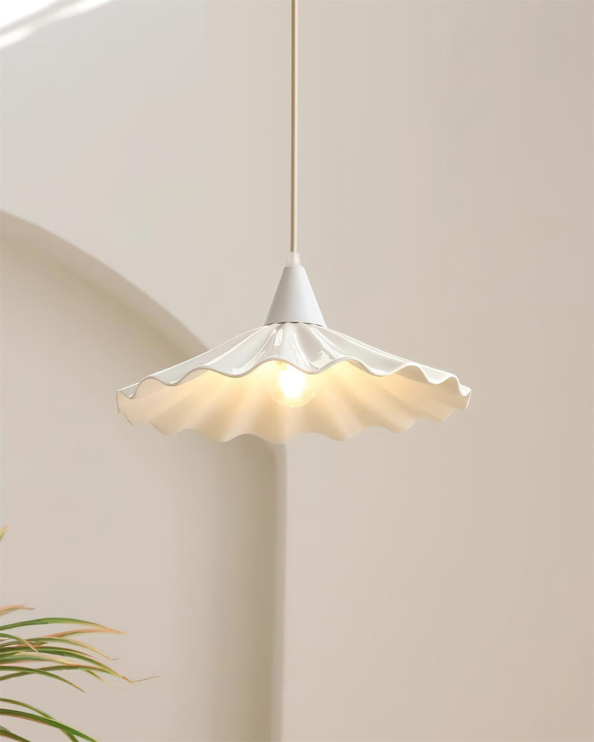 Zavo nowoczesna lampa wisząca z ceramiki w kolorze białym