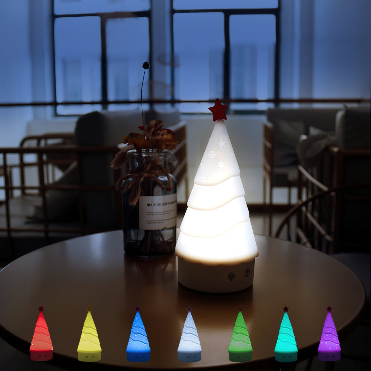 Lampa stołowa Mirivaine w kształcie drzewa z wbudowaną baterią