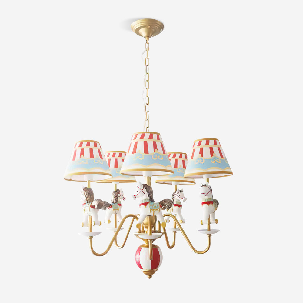 Solvian żyrandol Carousel Kids w stylu cyrkowym z konikami | Model A
