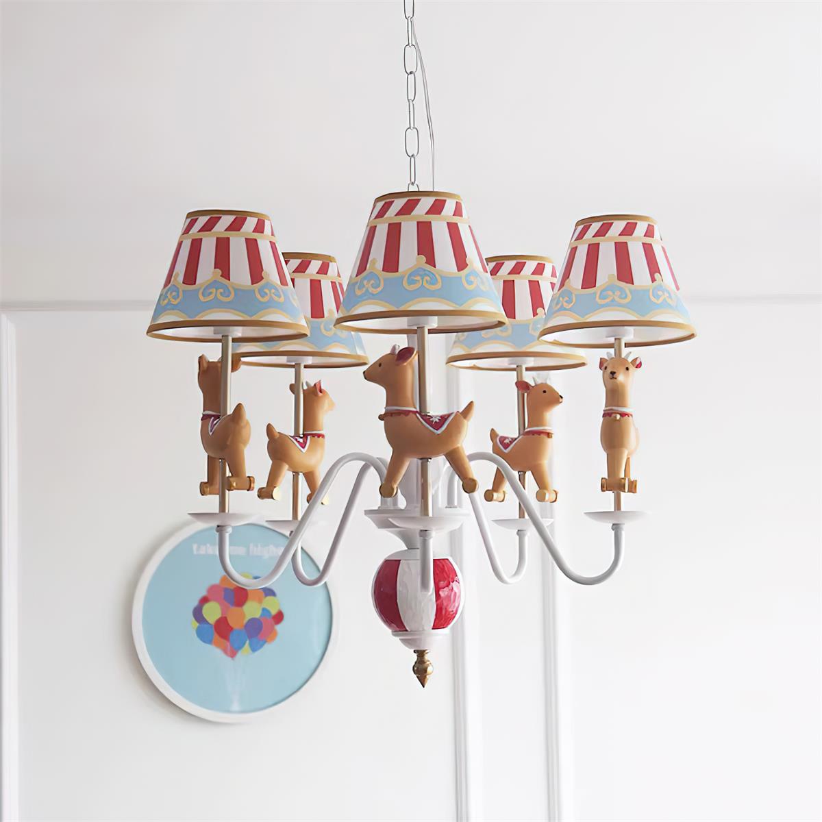 Solvian żyrandol Carousel Kids w stylu cyrkowym z konikami | Model A