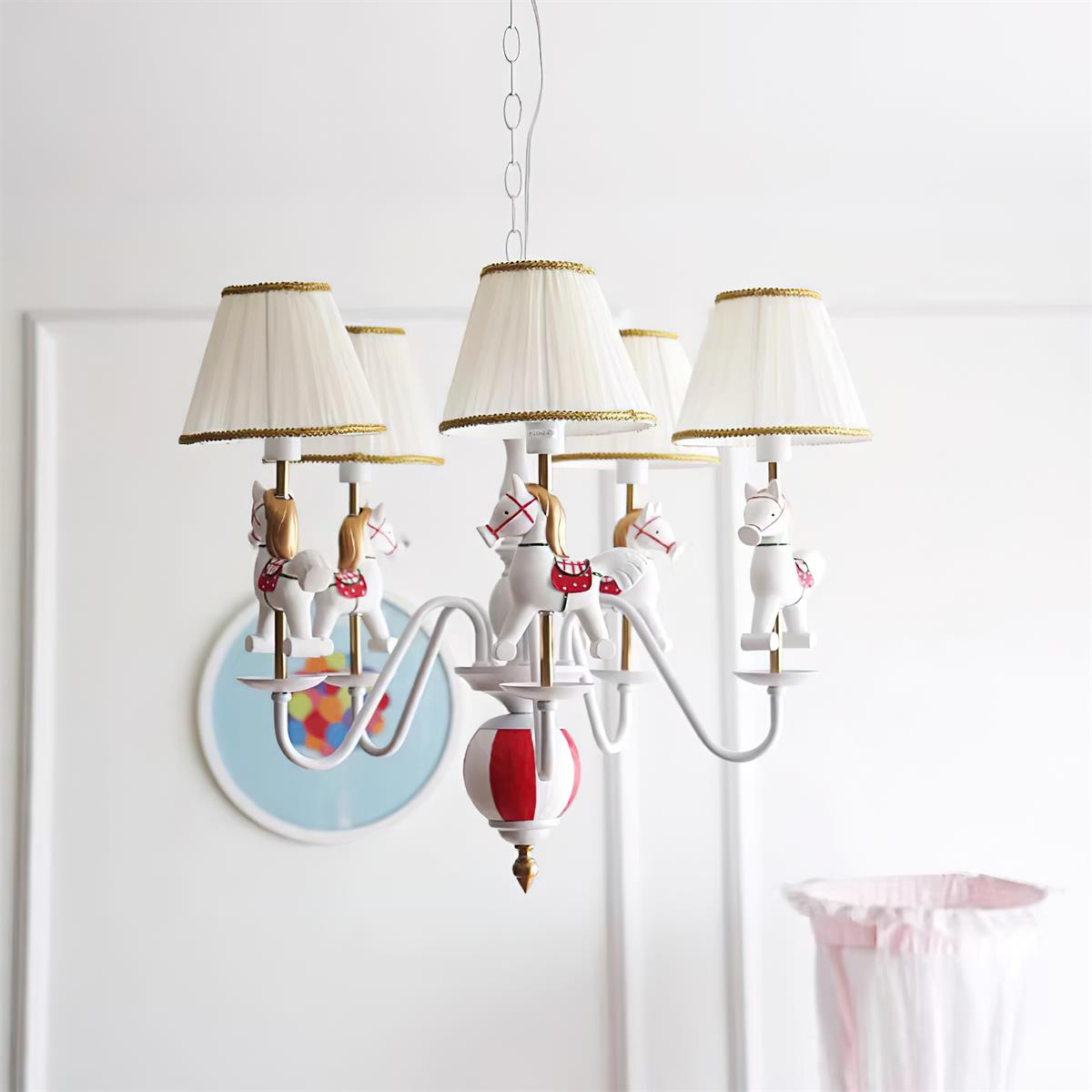 Solvian żyrandol Carousel Kids w stylu cyrkowym z konikami | Model A