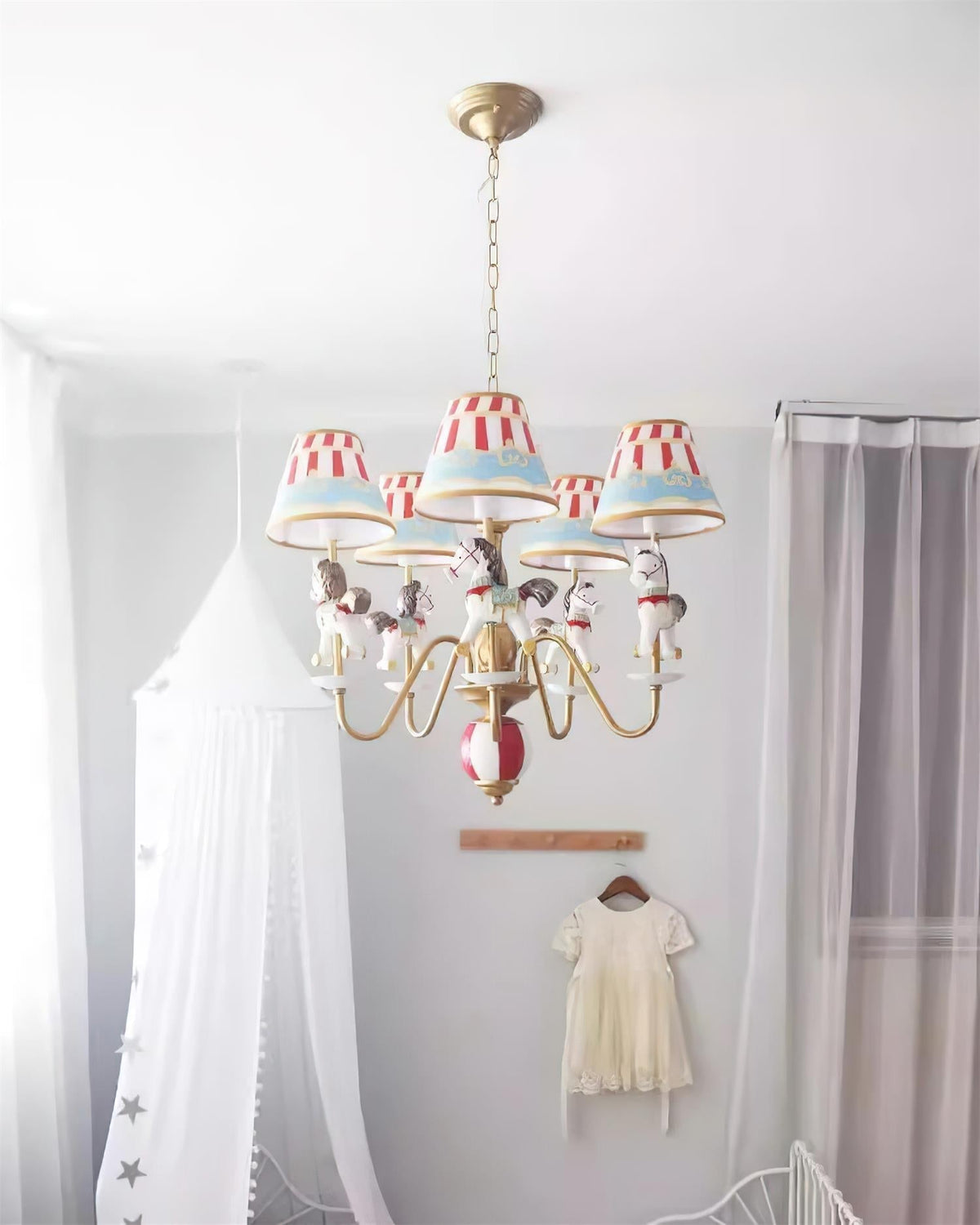 Solvian żyrandol Carousel Kids w stylu cyrkowym z konikami | Model A