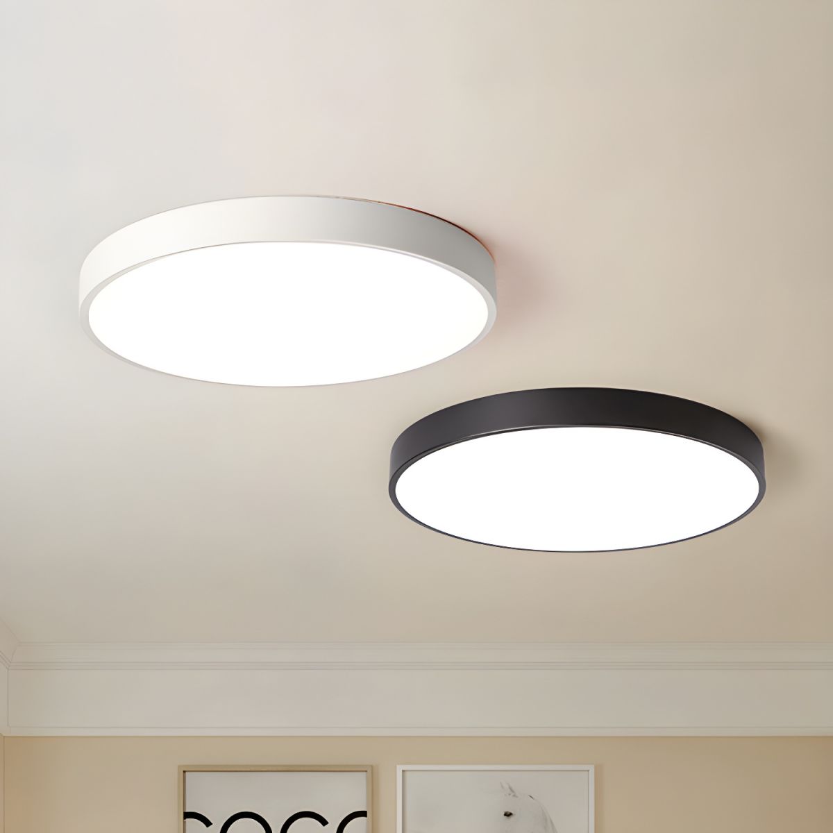 Izoriel nowoczesna minimalistyczna lampa sufitowa o okrągłym, smukłym kształcie
