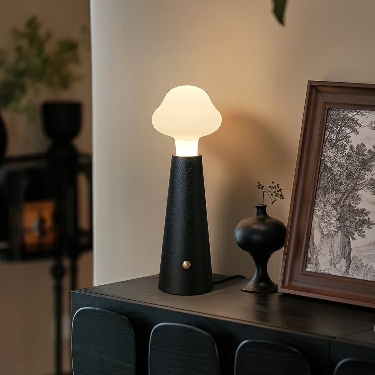 Mushio drewniana lampa stołowa w kształcie chmury