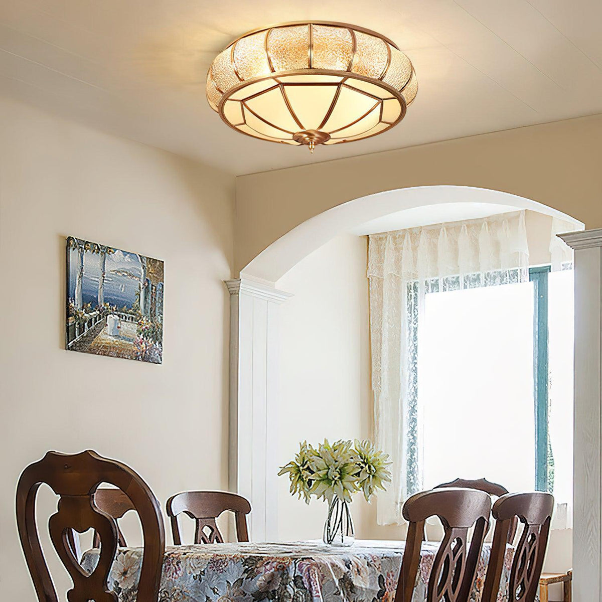 Deu nowoczesna lampa sufitowa w stylu postmodern luxury, cylindryczna, ze szkła i miedzi