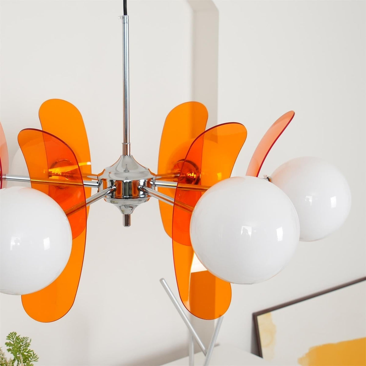 Creativity żyrandol Sputnik ze szkła pomarańczowego