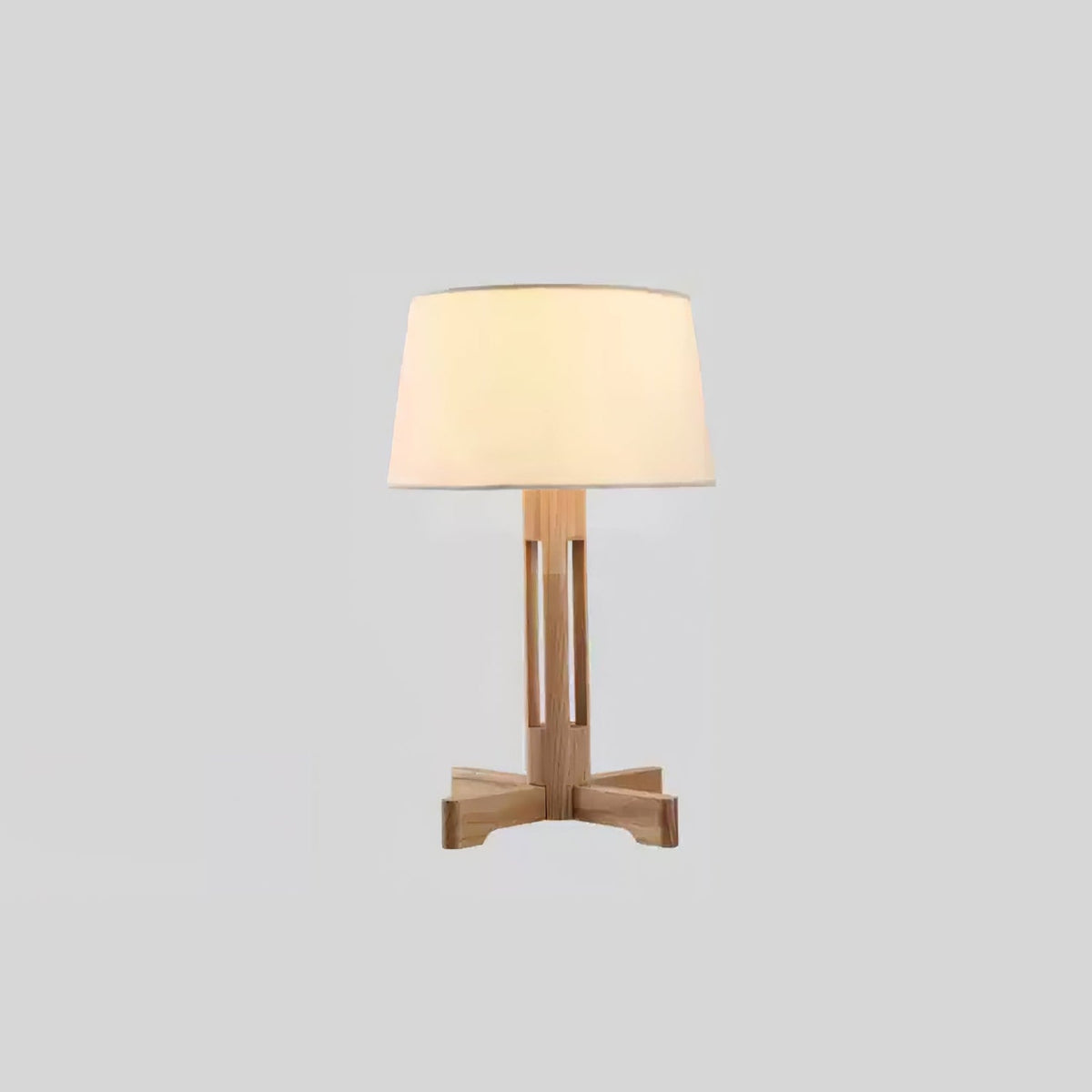 Rinivena drewniana lampa stołowa z tkaniny