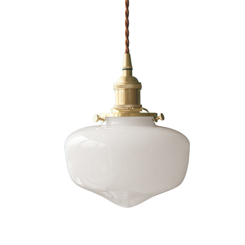 Lampa wisząca Droplet z miedzi i szkła mlecznego