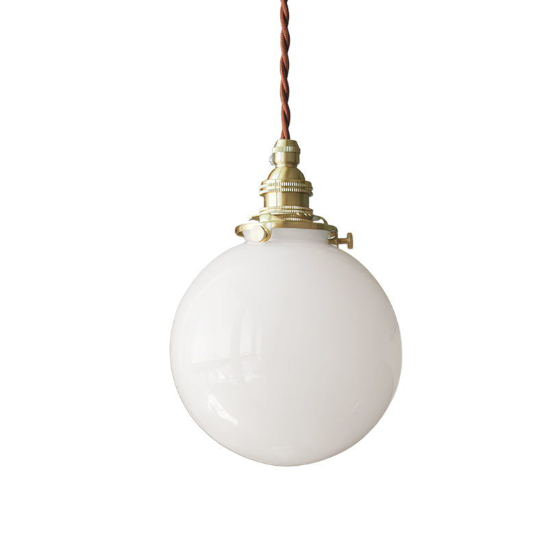 Lampa wisząca Droplet z miedzi i szkła mlecznego